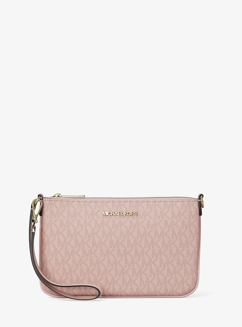 Jet Set Small Signature Logo Convertible Wristlet Powder Blush Powder Blush
