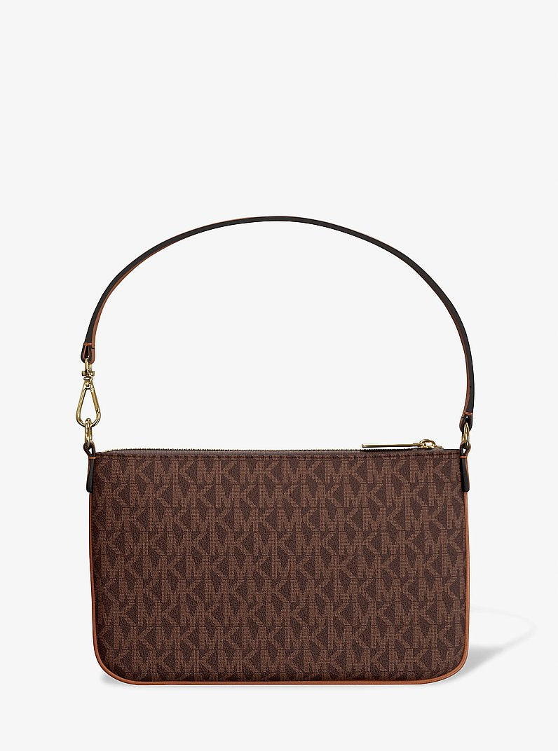 Jet Set Small Signature Logo Convertible Wristlet Brown Brown
