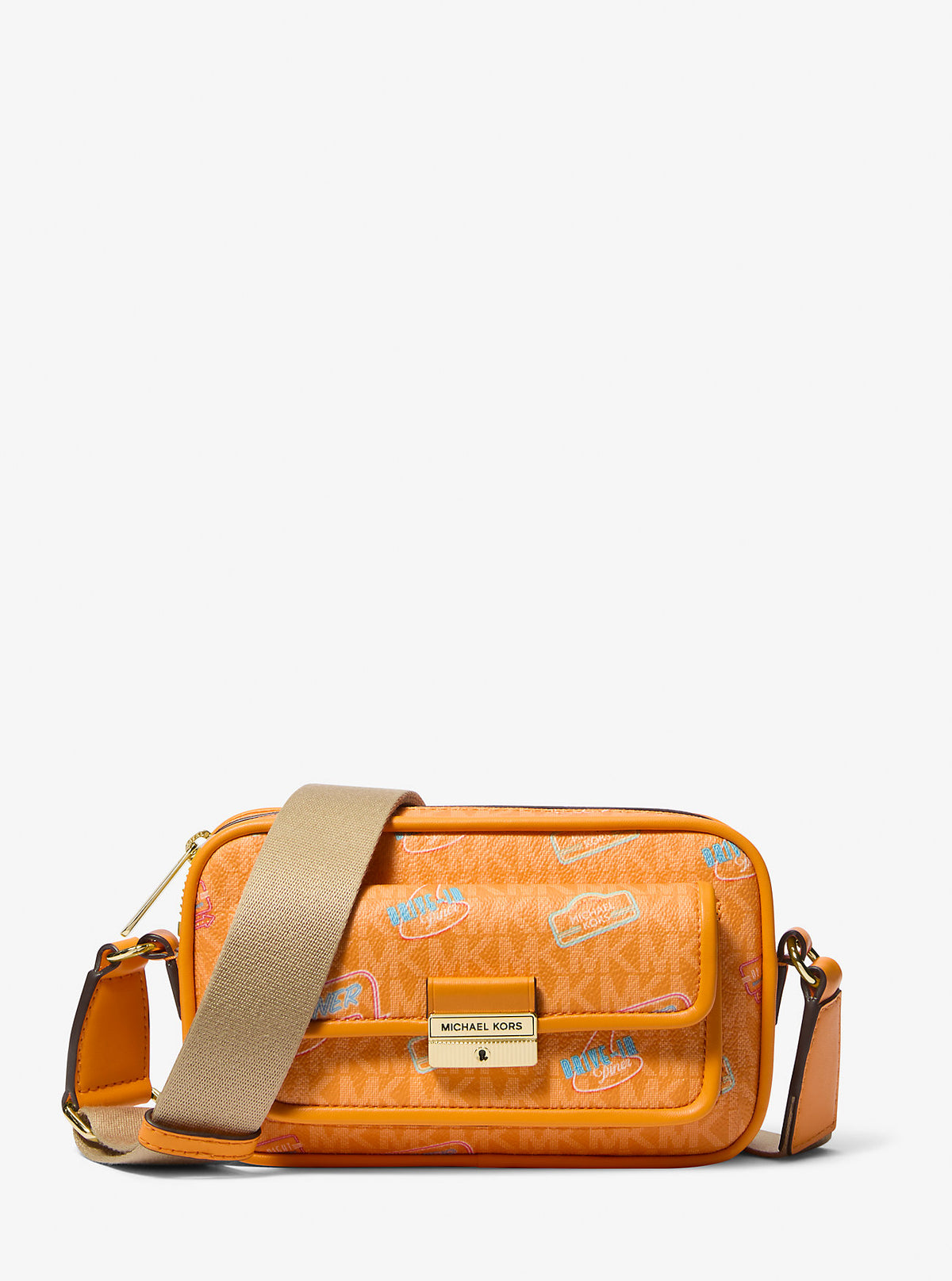 Bradshaw Extra-Small Embellished Signature Logo Camera Crossbody Bag Pop Orange Pop Orange