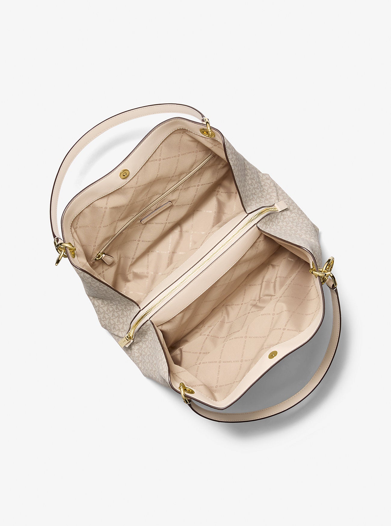 Christina Large Signature Logo Shoulder Bag Lt Crm Multi Lt Crm Multi