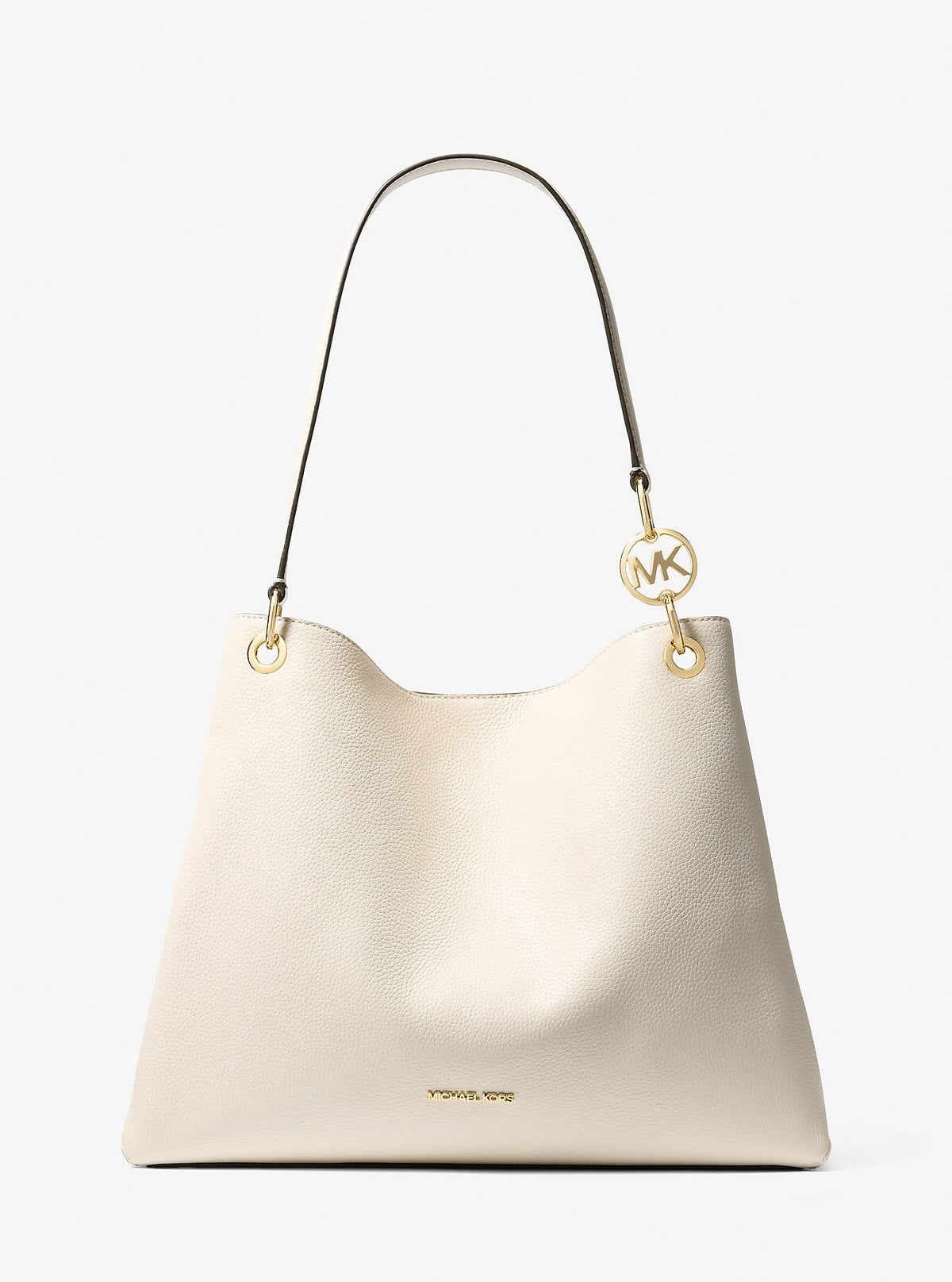 Christina Large Pebbled Leather Shoulder Bag Lt Cream Lt Cream