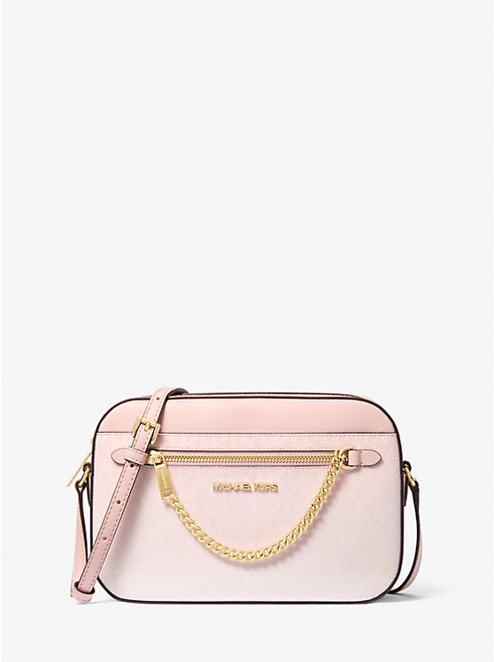 Micheal Kors Jet Set Large Ombr Signature Logo Crossbody Bag Powder Blush