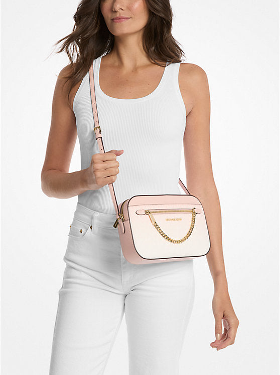 Jet Set Large Ombr Signature Logo Crossbody Bag Powder Blush