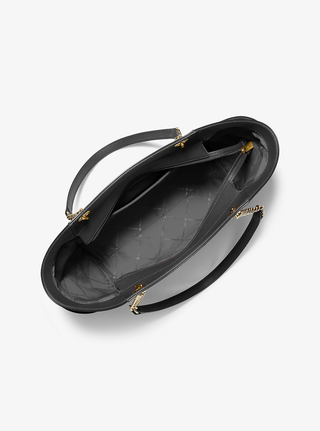 Jet Set Large Saffiano Leather Shoulder Bag Black Black