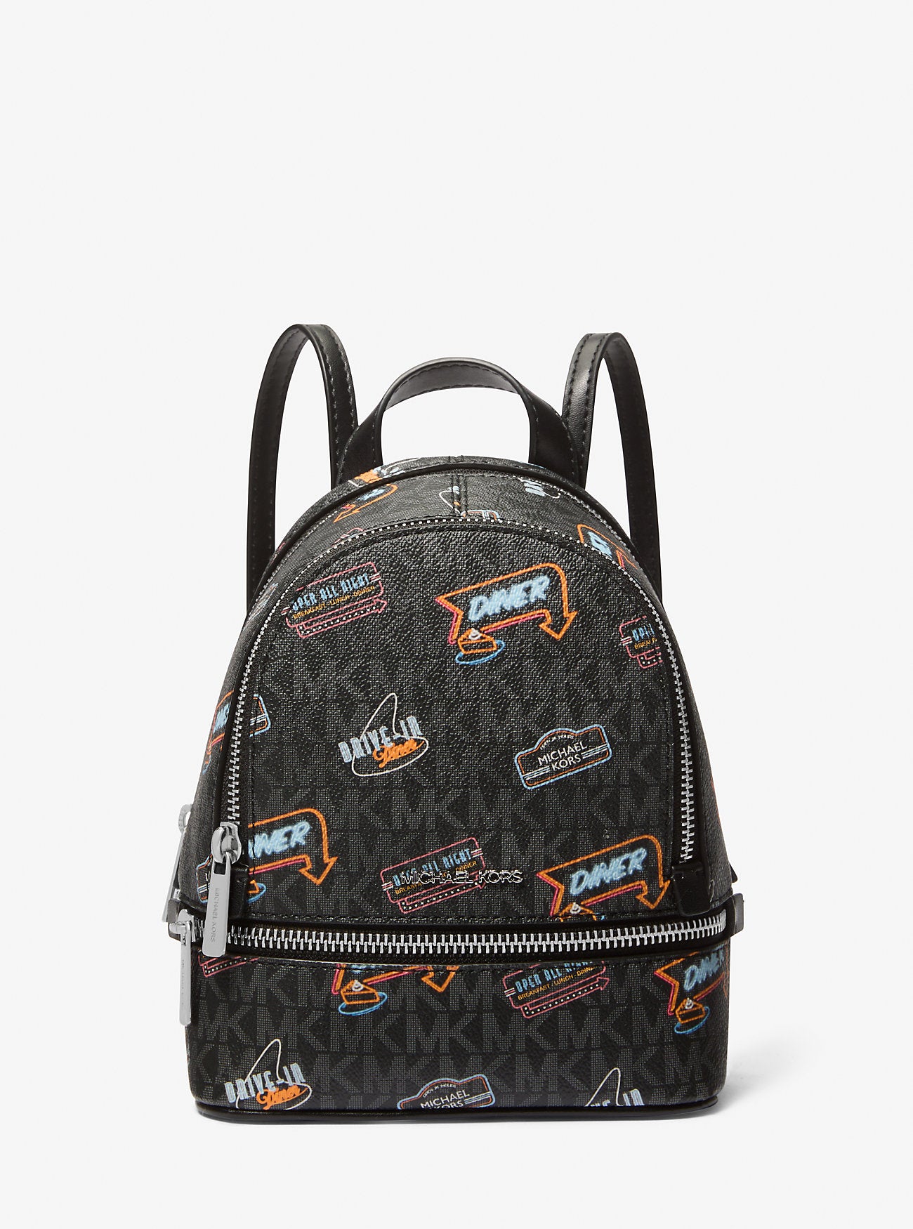 Rhea Extra-Small Printed Signature Logo Backpack Black Black