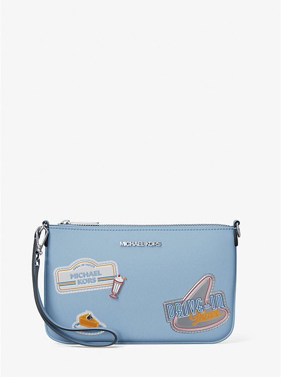 Micheal Kors Jet Set Embellished Convertible Wristlet Light Sky