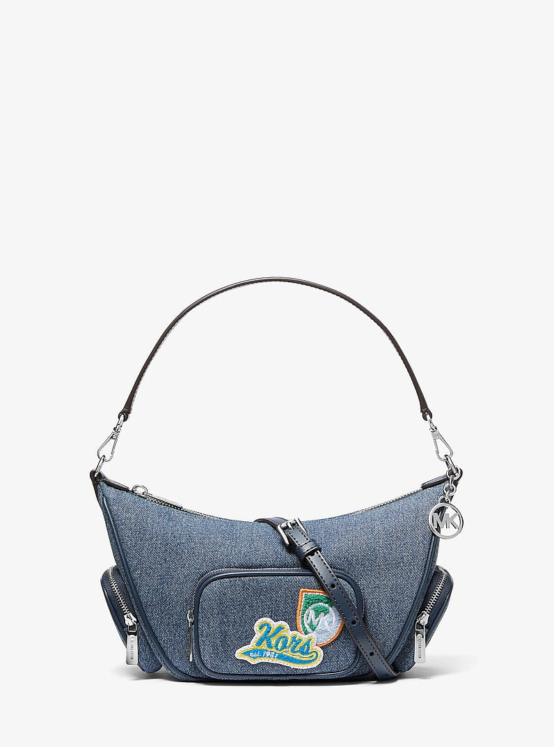 Merritt Small Embellished Denim Convertible Crossbody Bag Washed Denim Washed Denim