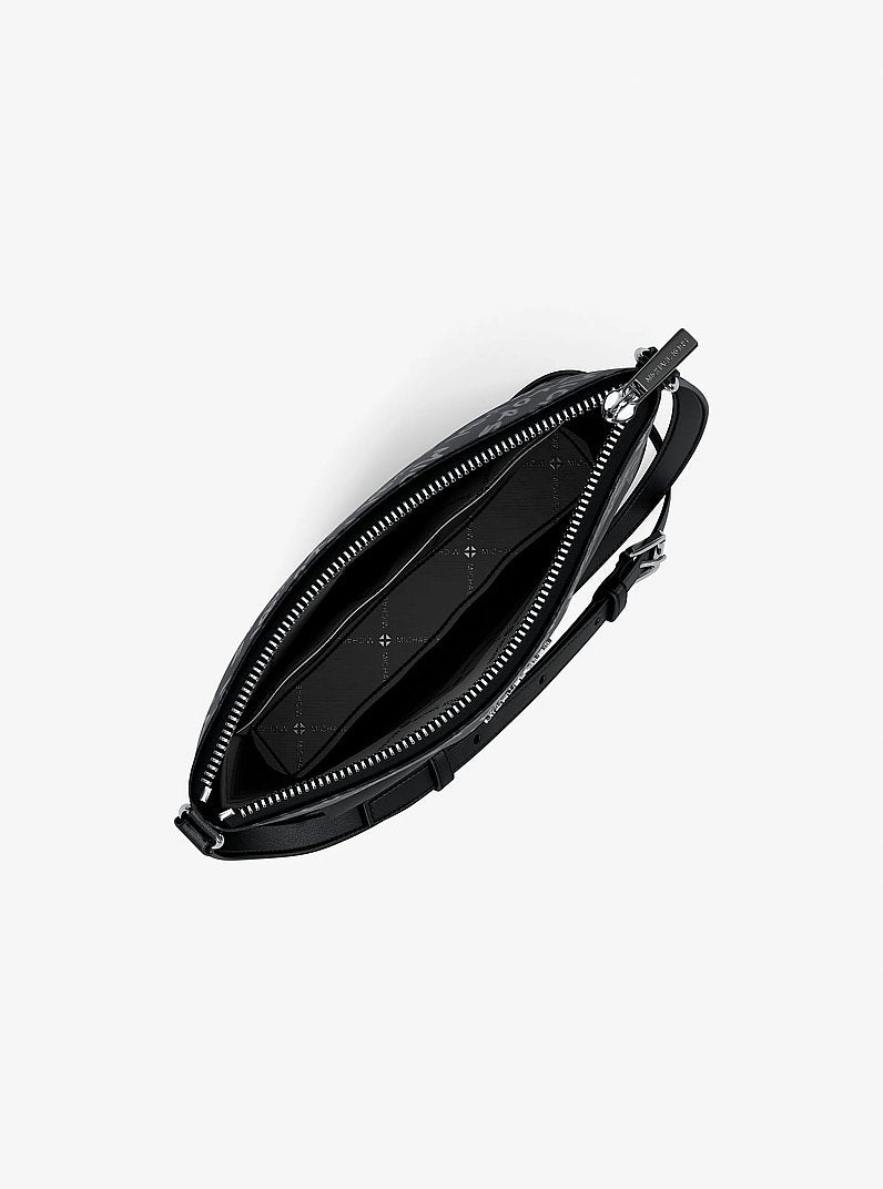 Prescott Small Logo Printed Nylon Crossbody Bag Black Black