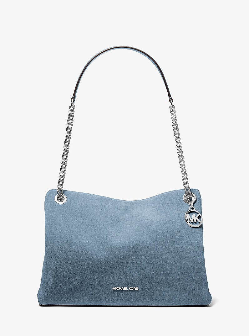 Christina Medium Suede Messenger Bag Denim Denim