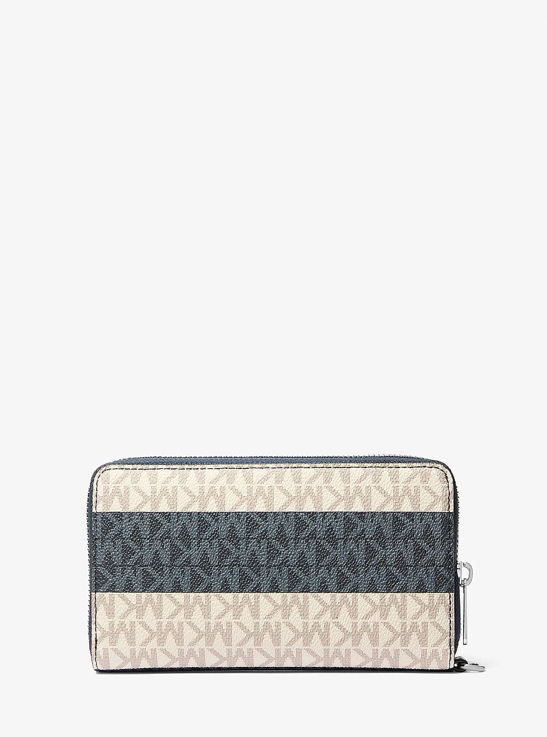 Jet Set Travel Large Striped Signature Logo Smartphone Wallet Navy Navy