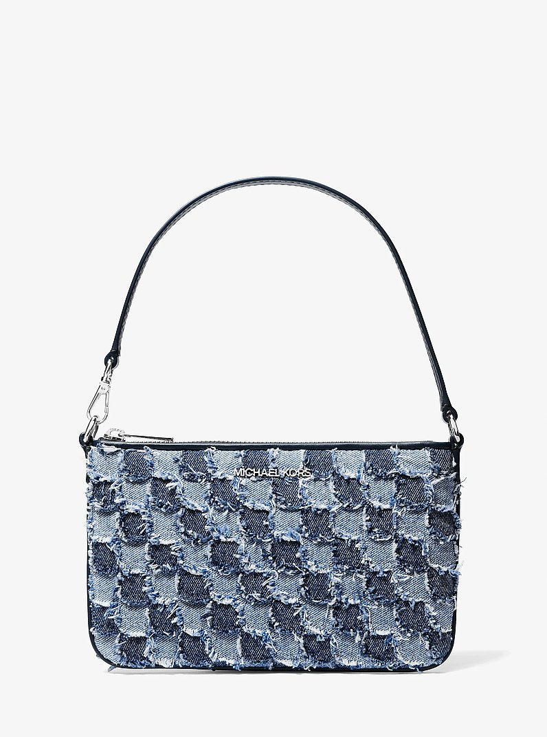 Jet Set Travel Small Patchwork Denim Convertible Wristlet Washed Denim Washed Denim