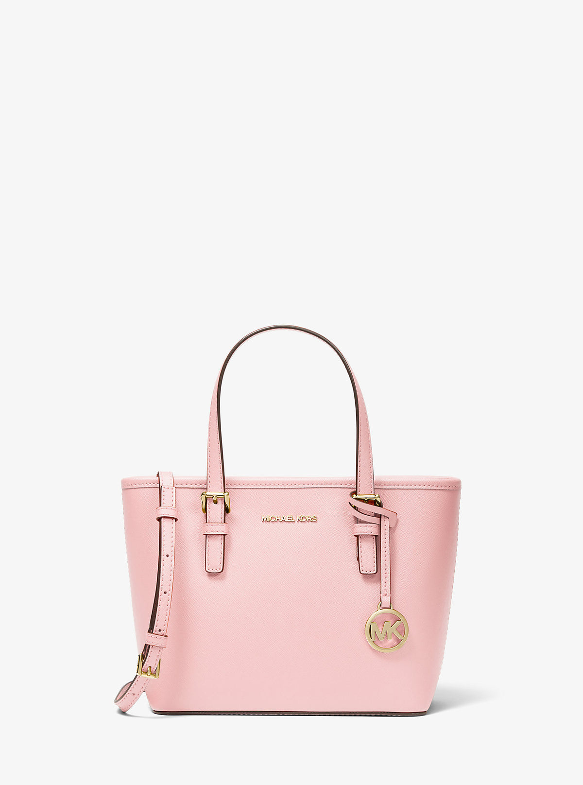 Jet Set Travel Extra-Small Saffiano Leather Top-Zip Tote Bag Powder Blush Powder Blush