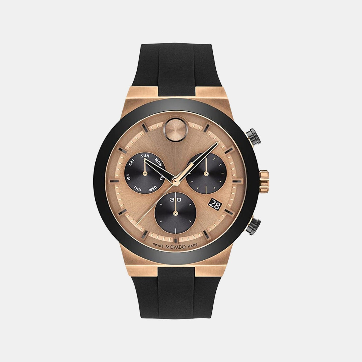 Movado Bold Fusion Men Quartz Rose Gold Dial Chronograph Stainless Steel Watch 3600854