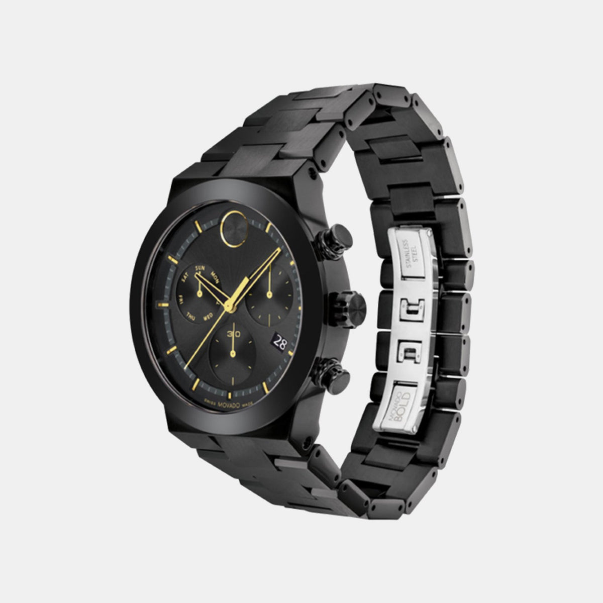 Movado Bold Fusion Men Quartz Black Dial Chronograph Ceramic Watch 3600857
