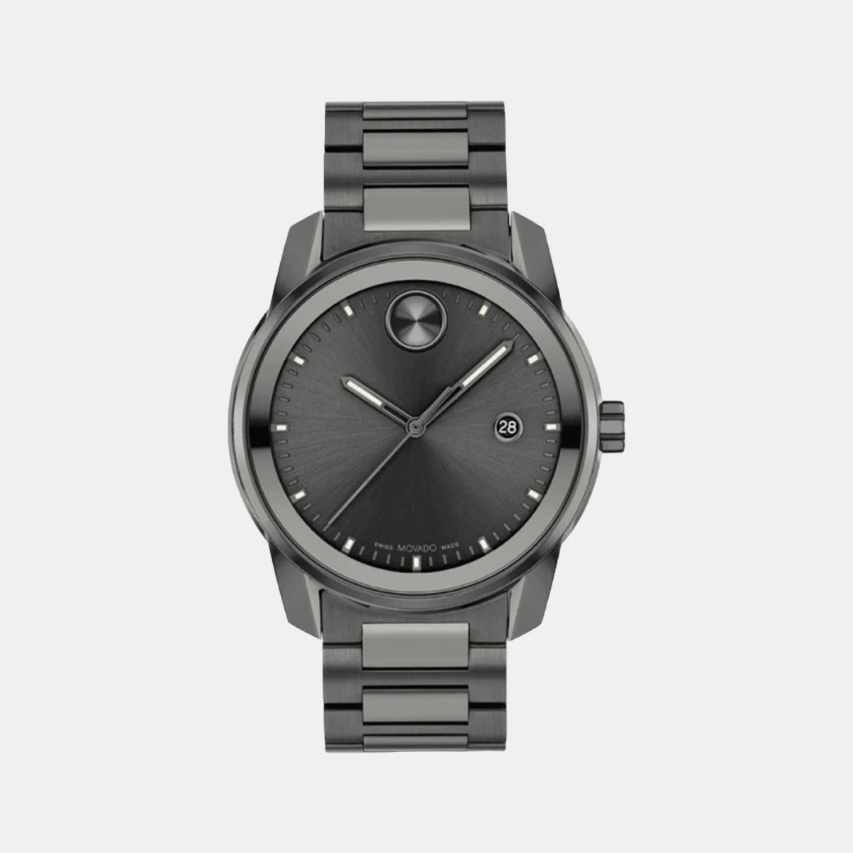 Movado Bold Verso Men Quartz Grey Dial Analog Stainless Steel Watch 3600860