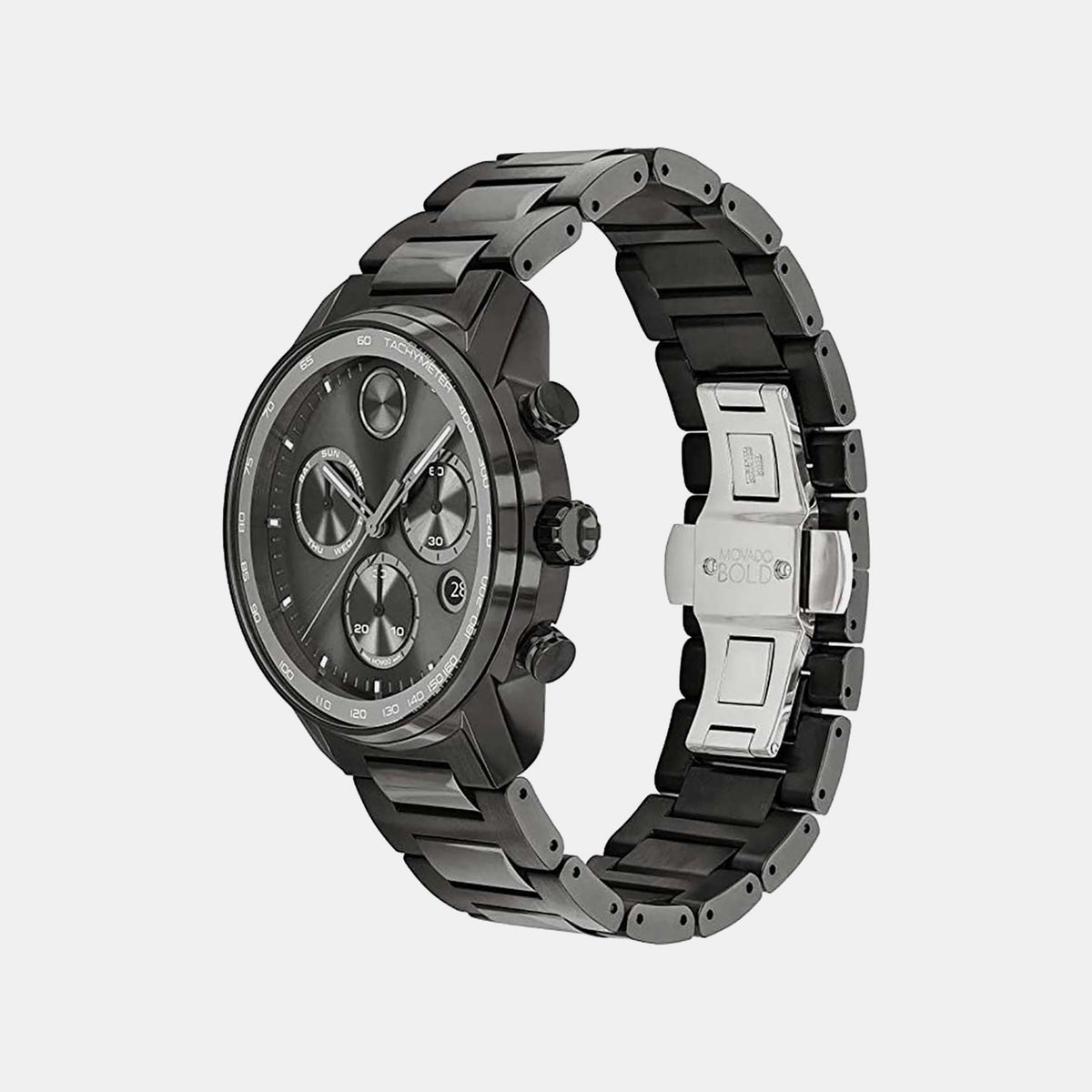 Movado Bold Verso Men Quartz Grey Dial Chronograph Stainless Steel Watch 3600867