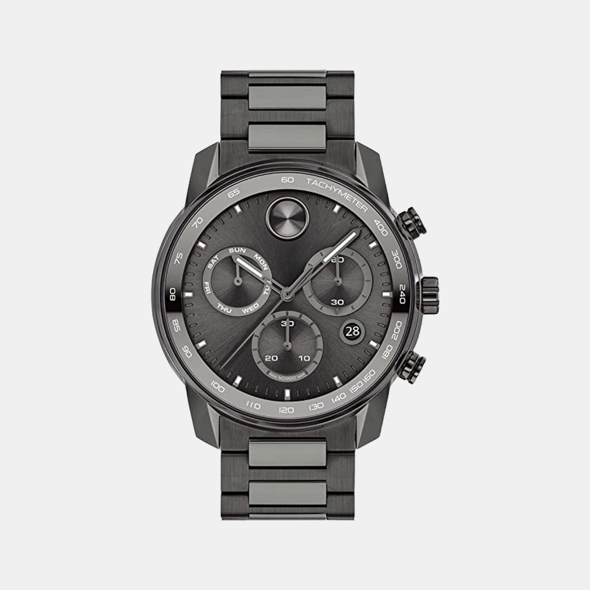 Movado Bold Verso Men Quartz Grey Dial Chronograph Stainless Steel Watch 3600867