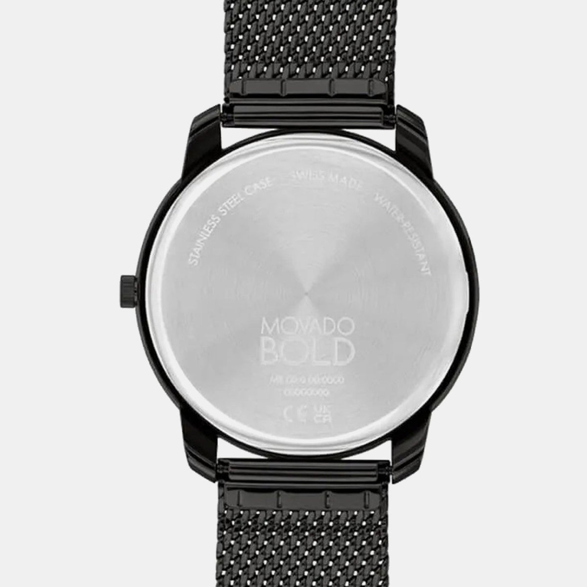 Movado Bold Men Quartz Black Dial Analog Mesh Watch 3600904