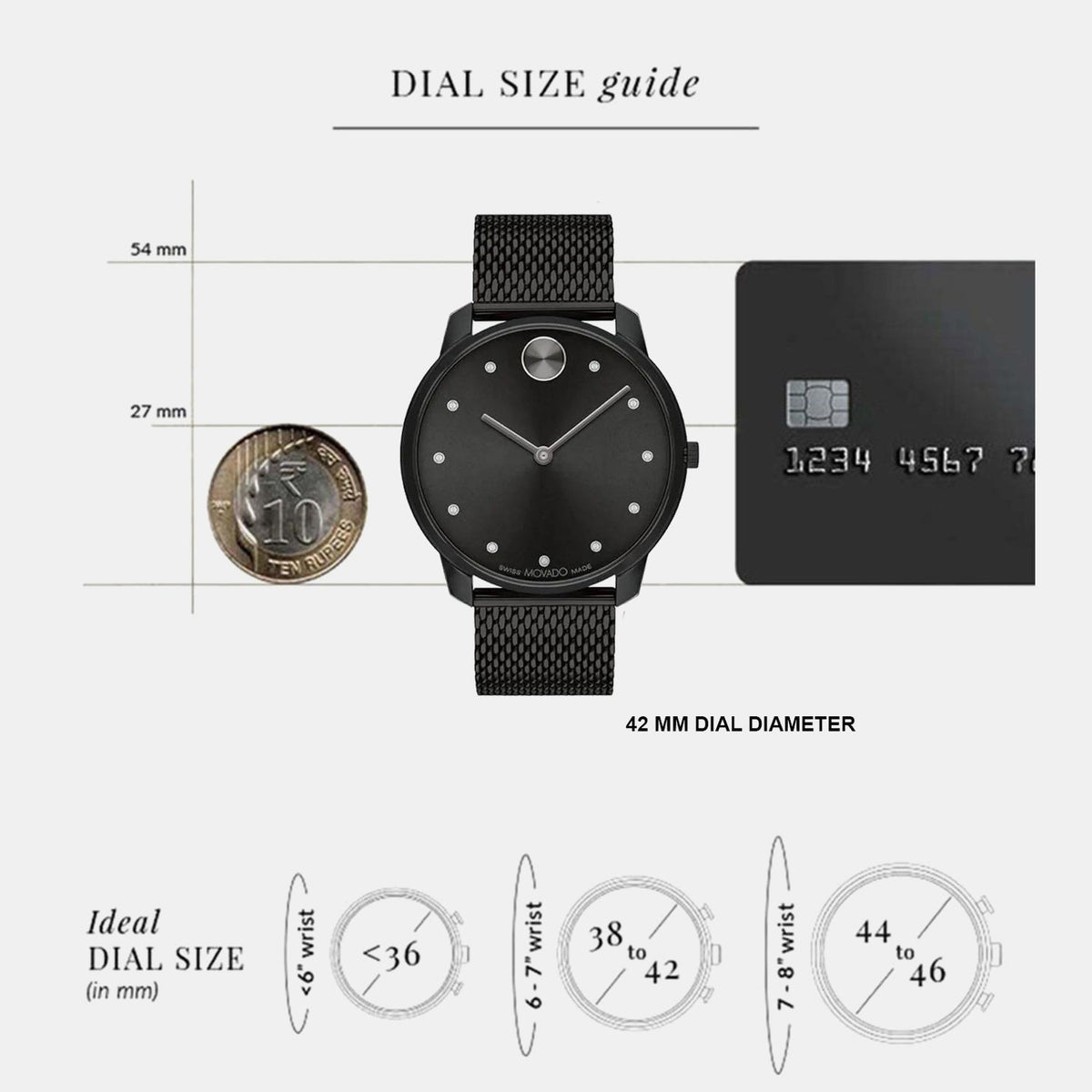 Movado Bold Men Quartz Black Dial Analog Mesh Watch 3600904