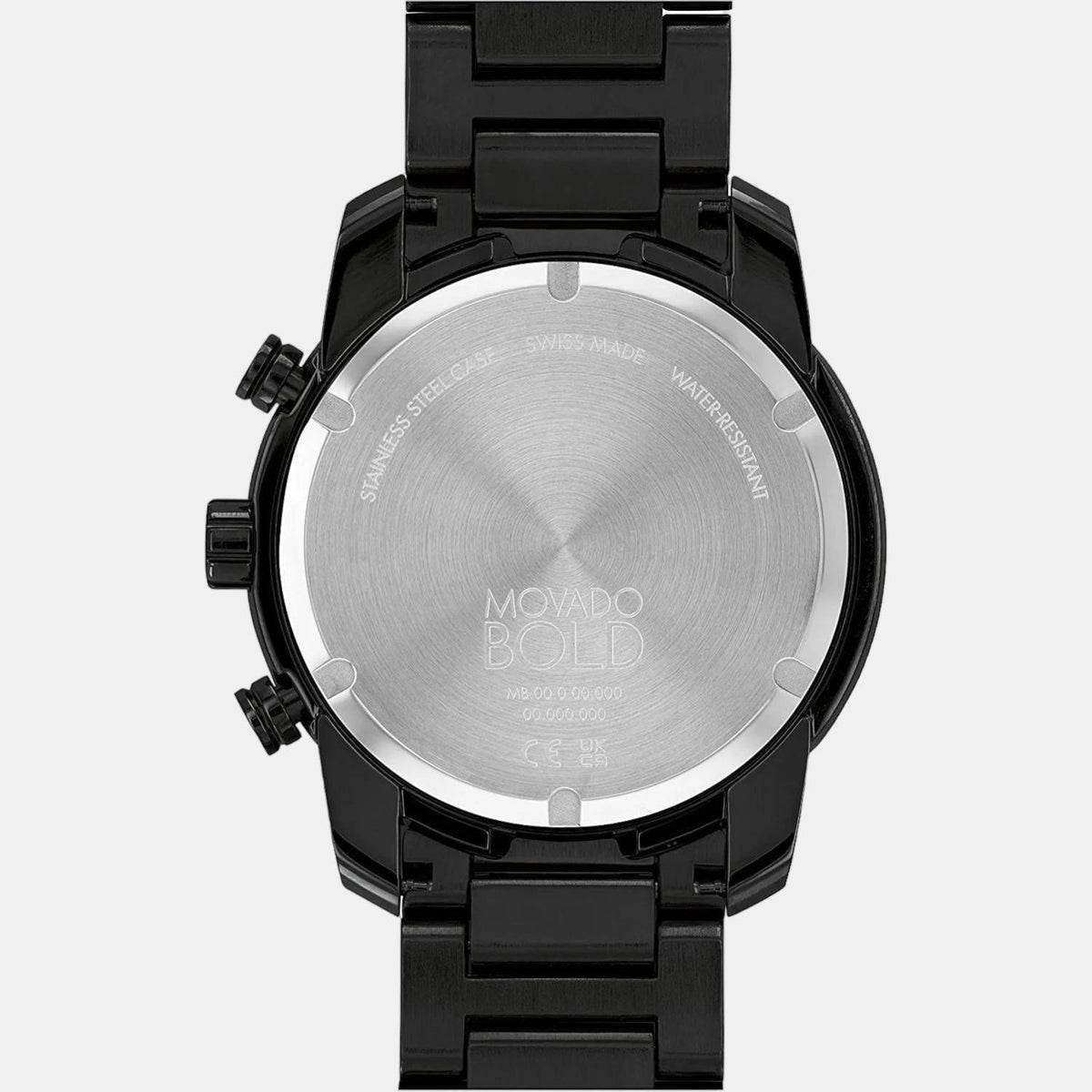 Movado Bold Verso Men Quartz Black Dial Chronograph Stainless Steel Watch 3600906