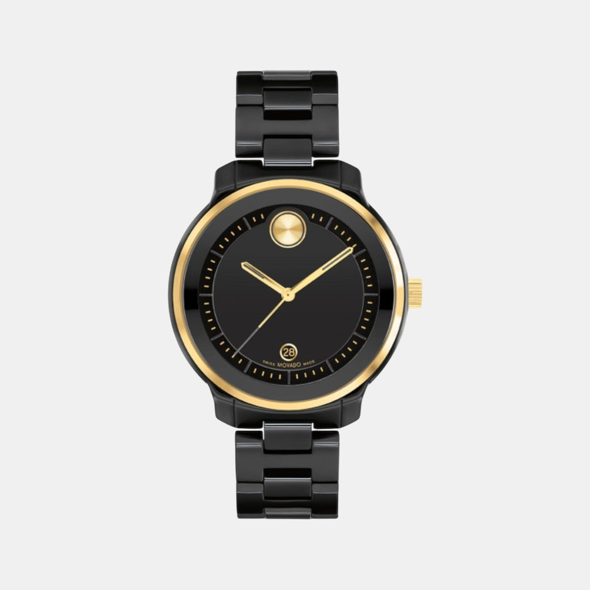 Movado Bold Verso Women Quartz Black Dial Analog Ceramic Watch 3600936