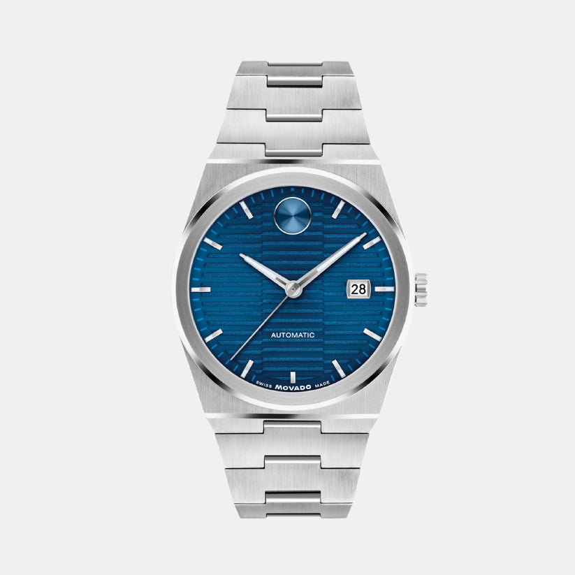 Movado Bold Quest Men Automatic Blue Dial Analog Stainless Steel Watch 3600940