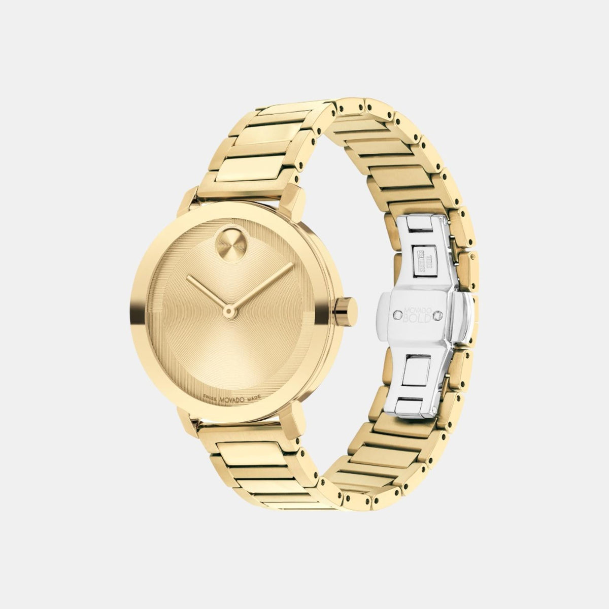 Movado Bold Evolution Women Quartz Gold Dial Analog Stainless Steel Watch 3601104