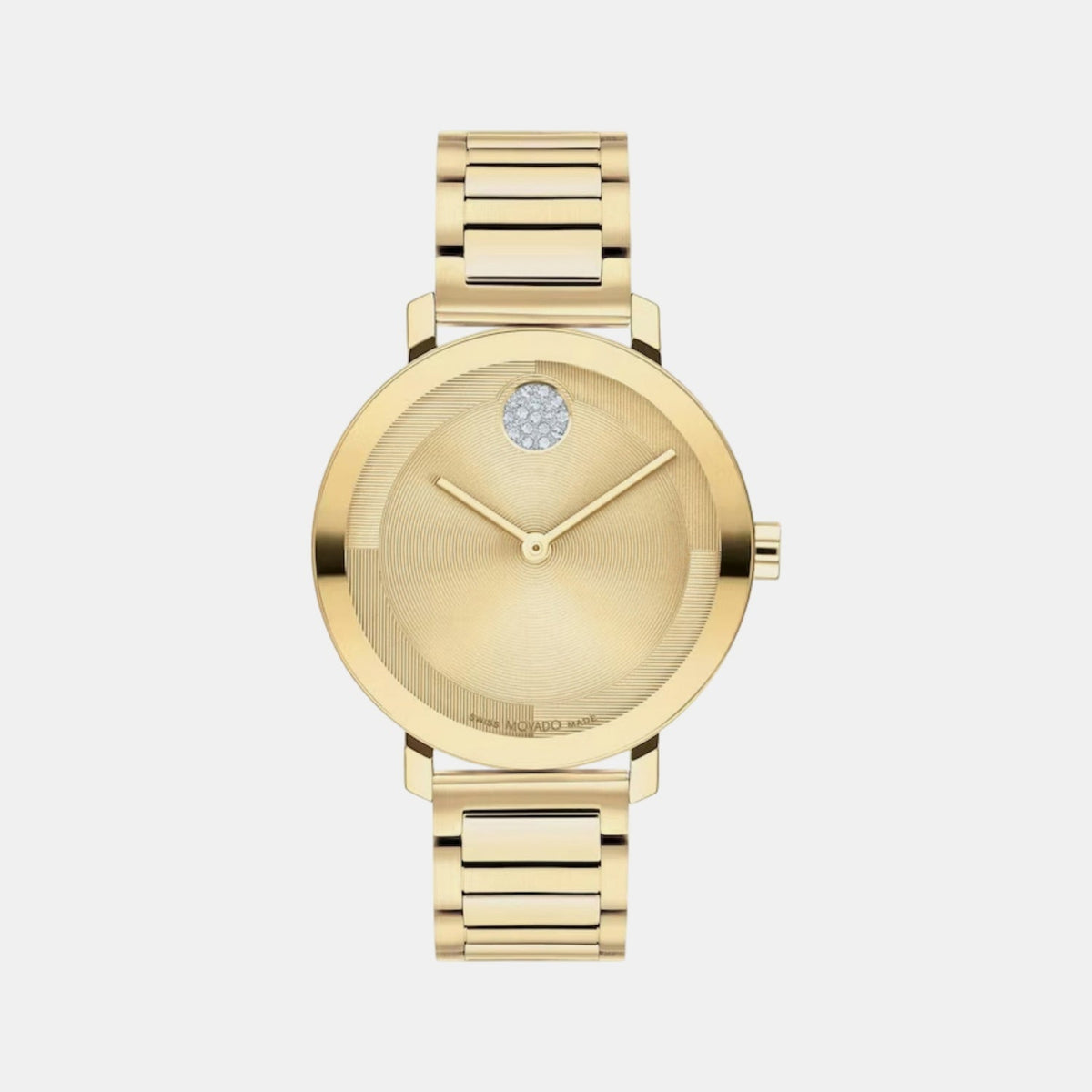 Movado Bold Evolution Women Quartz Gold Dial Analog Stainless Steel Watch 3601106