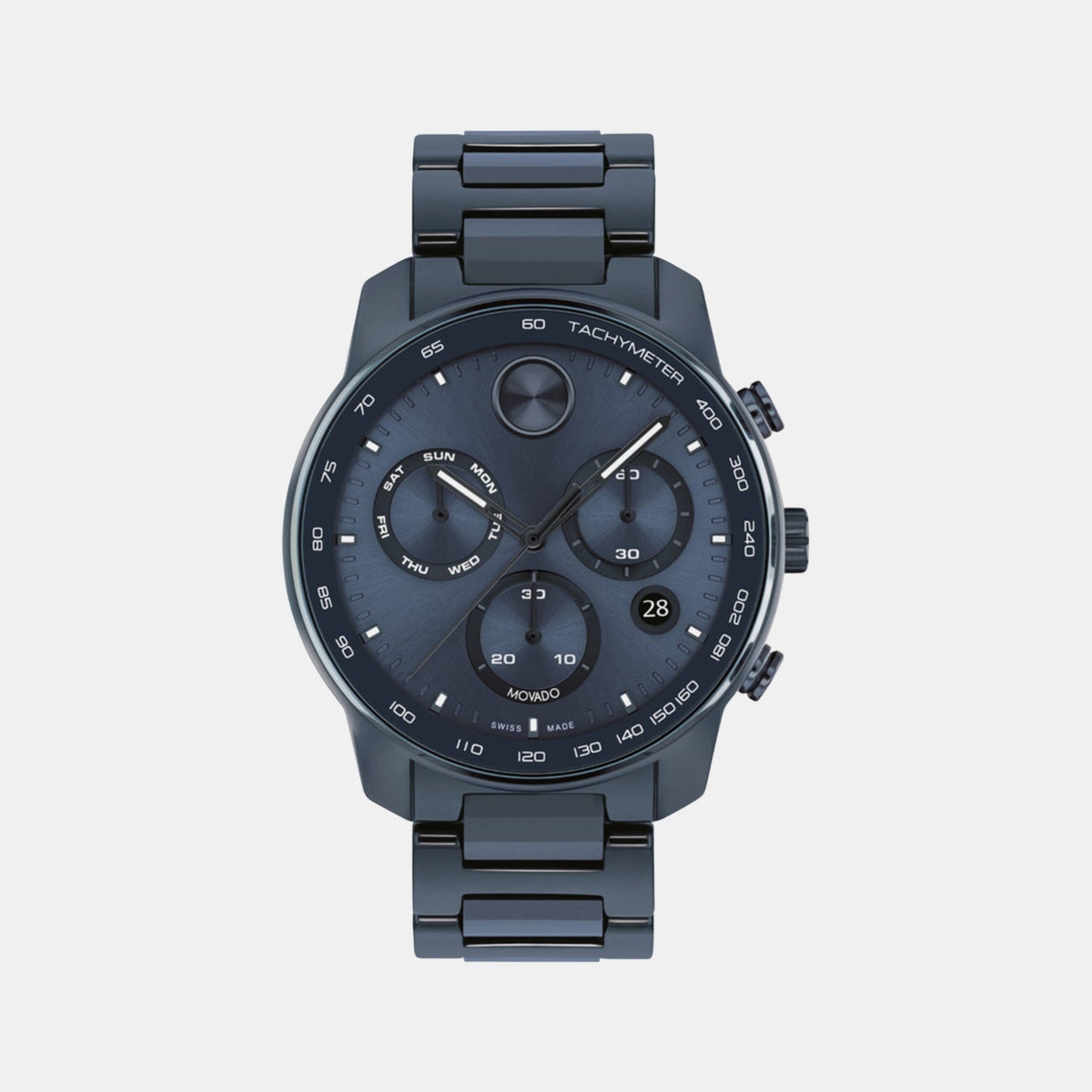 Movado Bold Verso Men Quartz Blue Dial Chronograph Ceramic Watch 3601117
