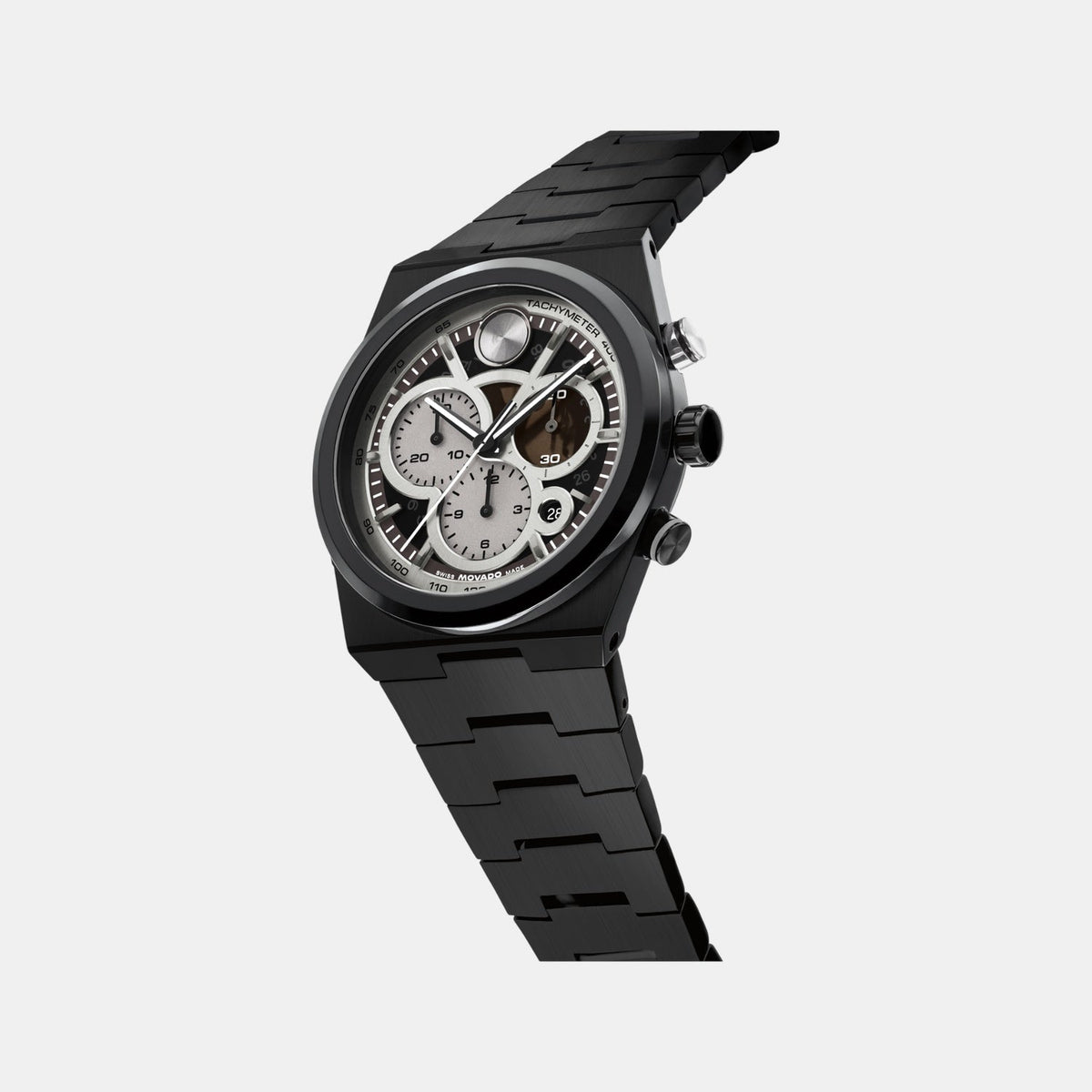 Movado Bold Quest Men Quartz Grey Dial Chronograph Stainless Steel Watch 3601184