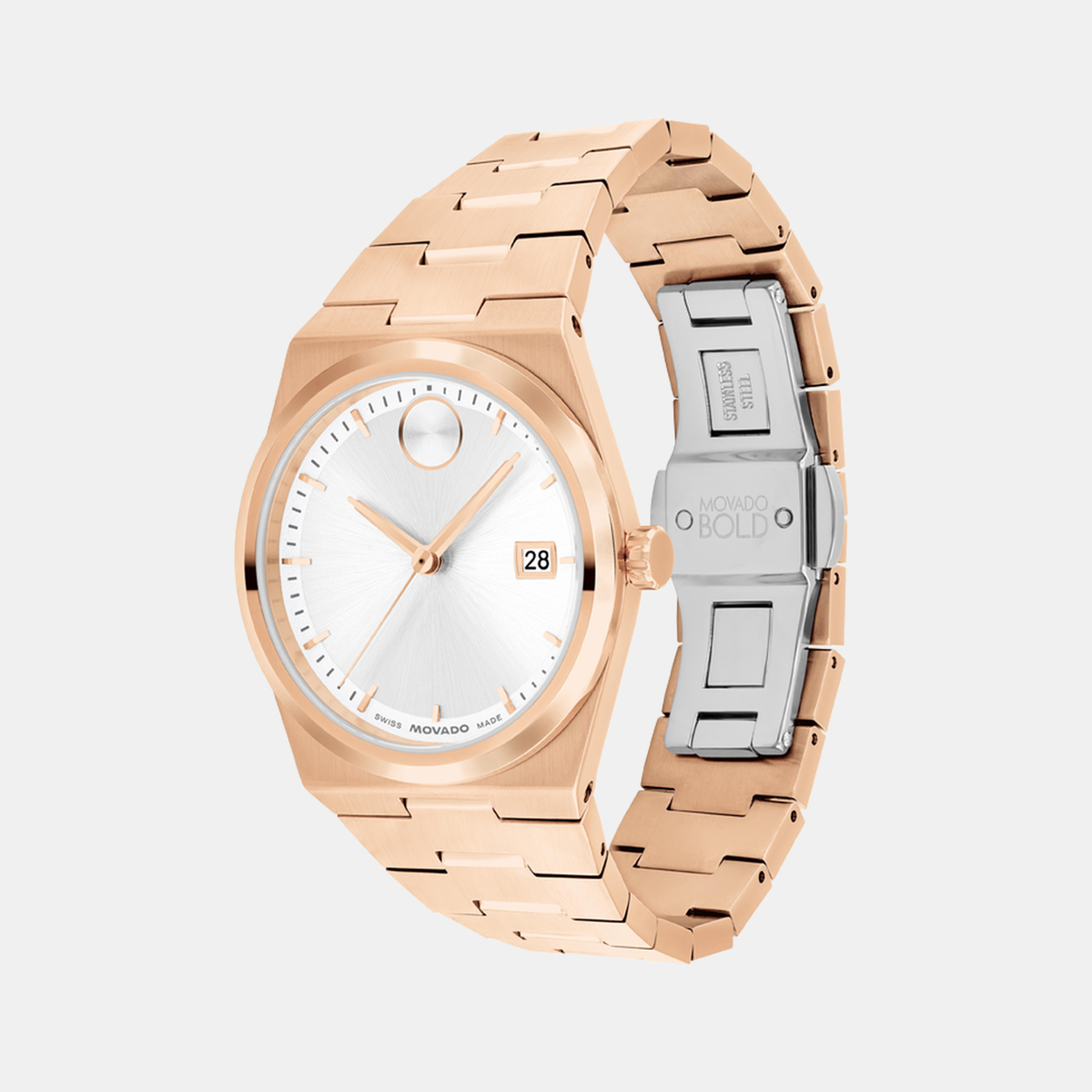 Movado Bold Quest Women Quartz White Dial Analog Stainless Steel Watch 3601188