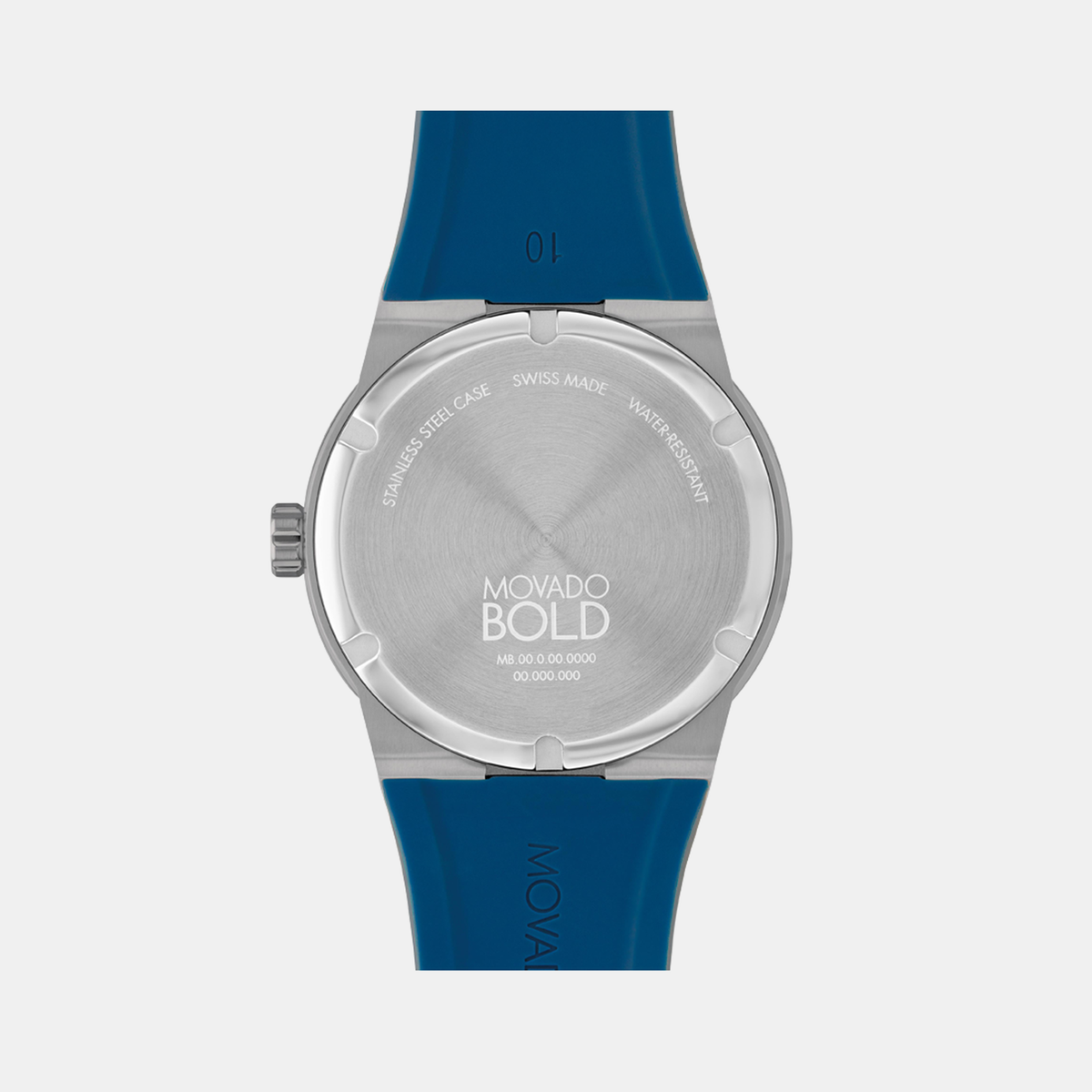 Movado Bold Fusion Men Quartz Blue Dial Analog Silicone Watch 3601192