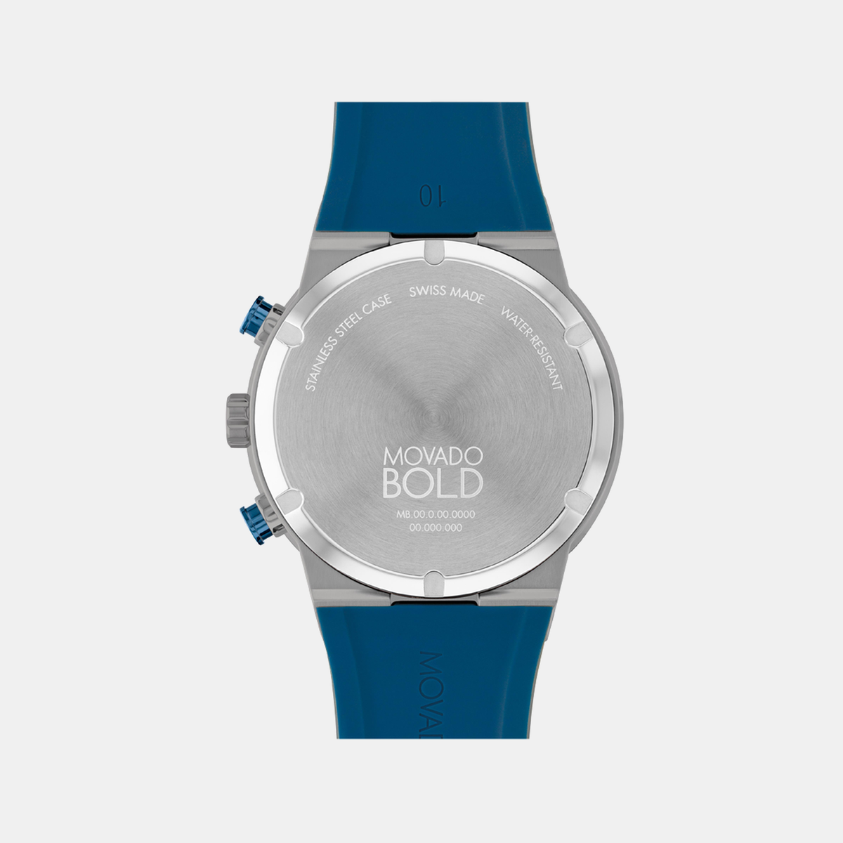 Movado Bold Fusion Men Quartz Blue Dial Chronograph Silicone Watch 3601197
