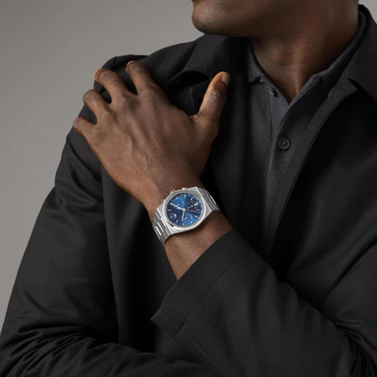Movado Bold Quest Men Quartz Blue Dial Chronograph Stainless Steel Watch 3601199