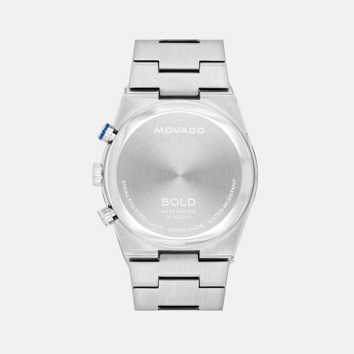 Movado Bold Quest Men Quartz Blue Dial Chronograph Stainless Steel Watch 3601199