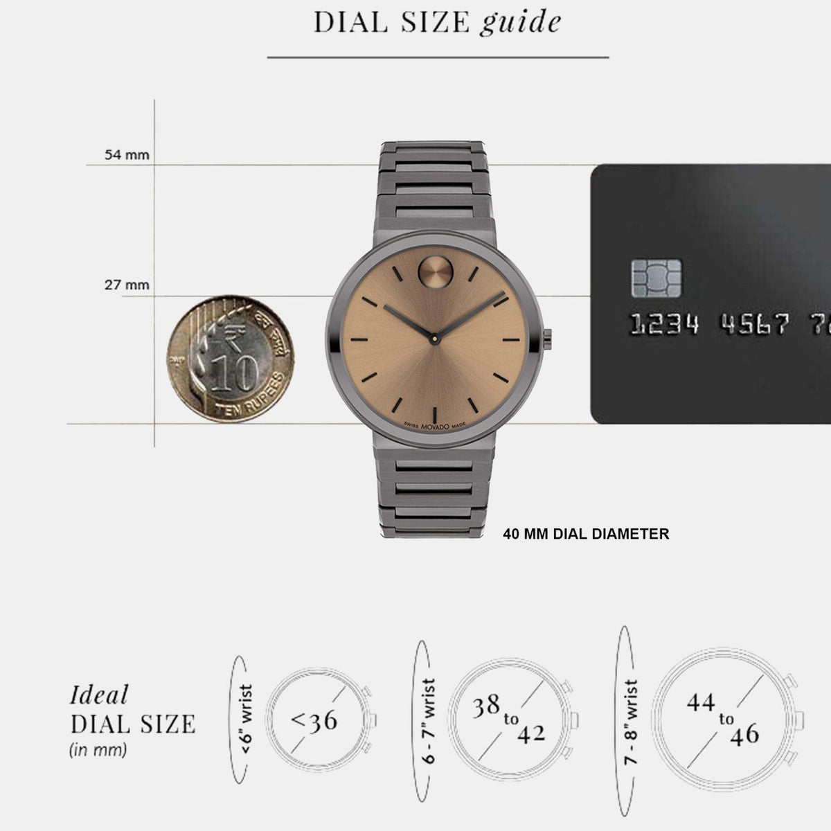 Movado Bold Horizon Men Quartz Brown Dial Analog Stainless Steel Watch 3601202