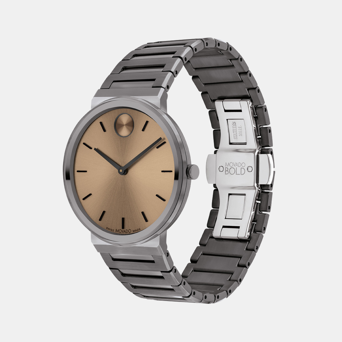 Movado Bold Horizon Men Quartz Brown Dial Analog Stainless Steel Watch 3601202