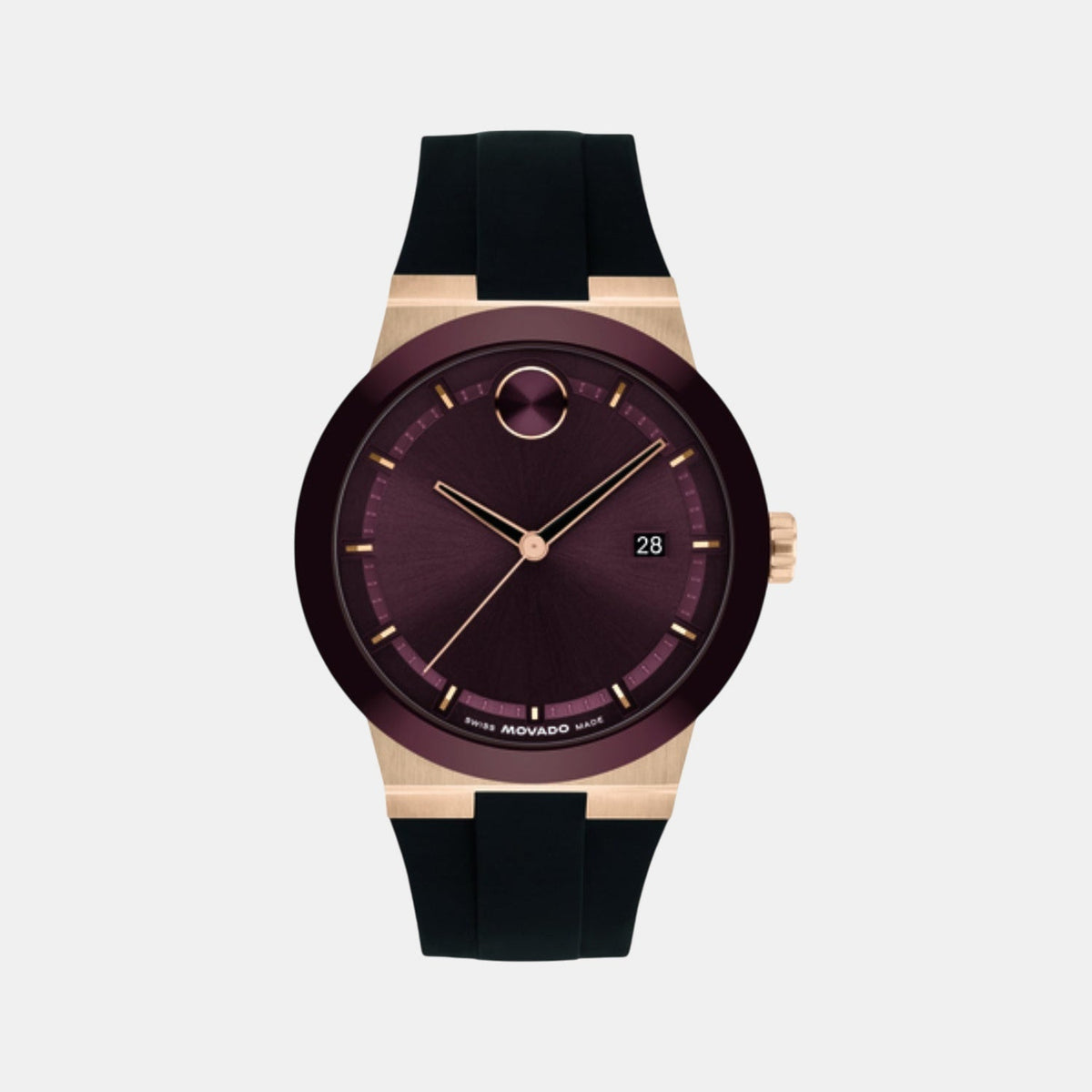 Movado Bold Fusion Men Quartz Burgundy Dial Analog Ceramic Watch 3601214
