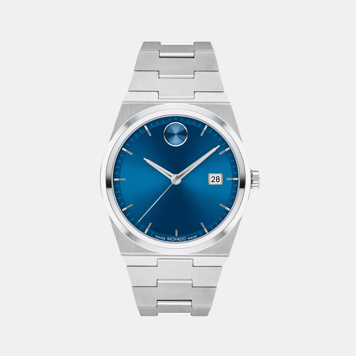 Movado Bold Quest Men Quartz Blue Dial Analog Stainless Steel Watch 3601221