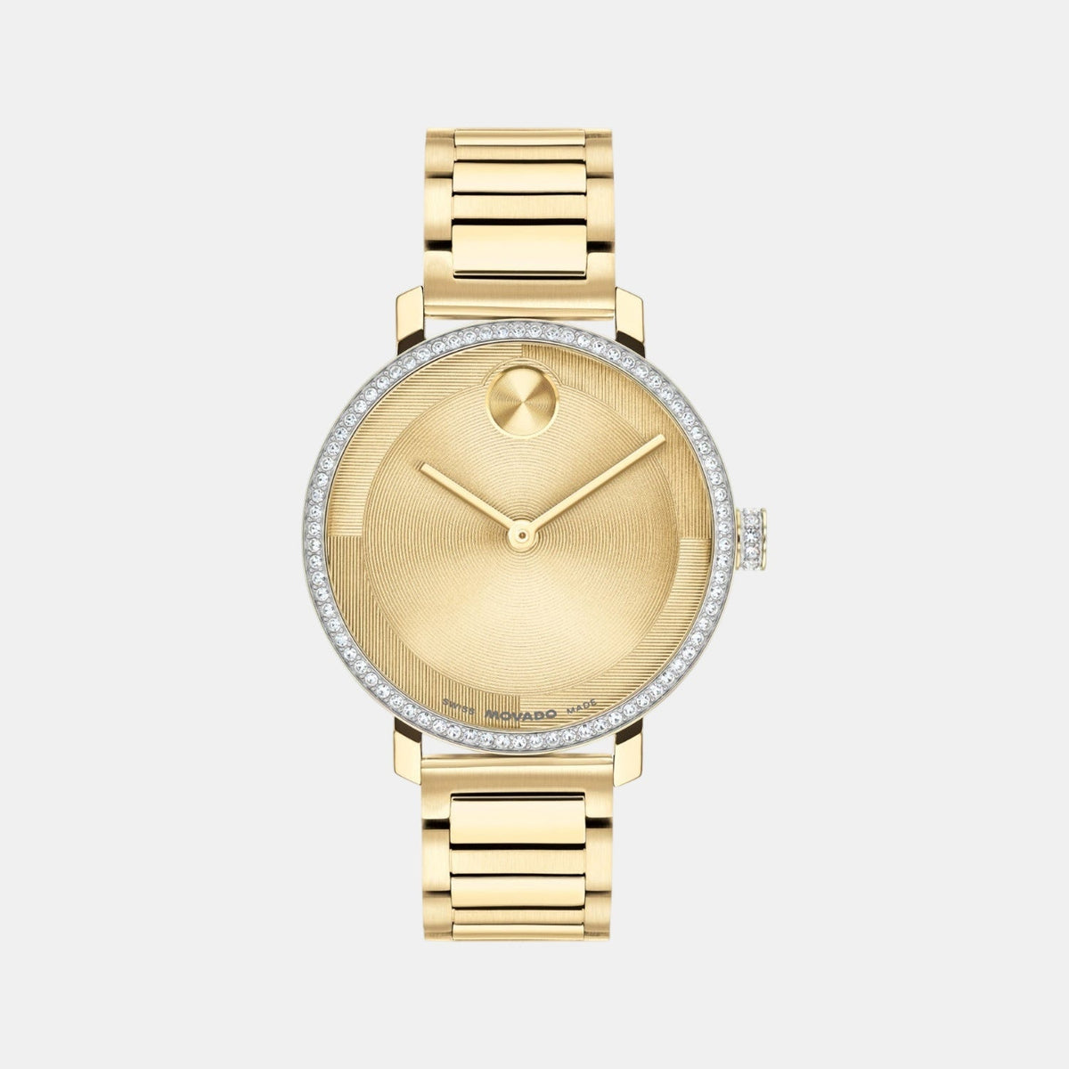 Movado Bold Evolution Women Quartz Gold Dial Analog Stainless Steel Watch 3601225