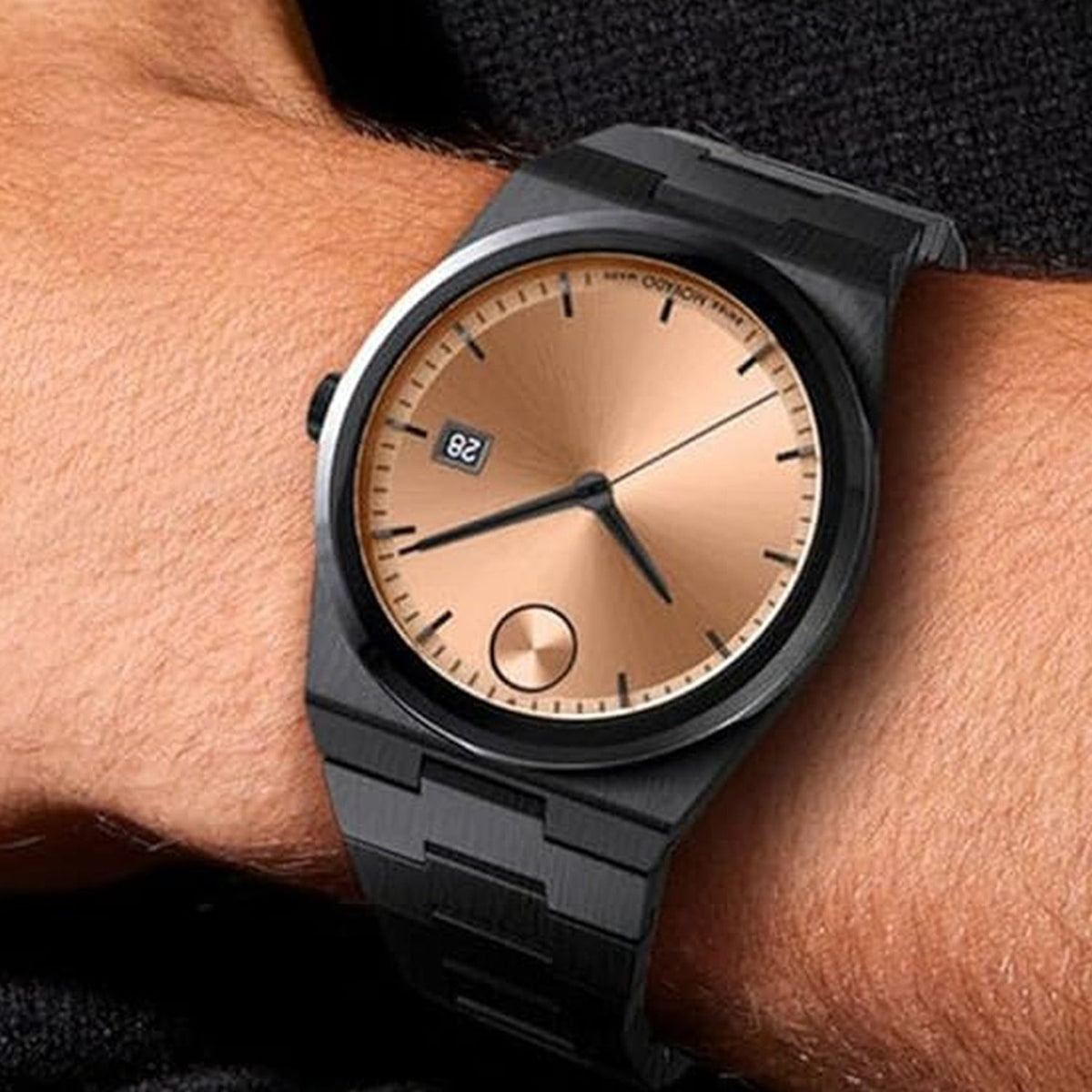 Movado Bold Quest Men Quartz Rose Gold Dial Analog Stainless Steel Watch 3601244