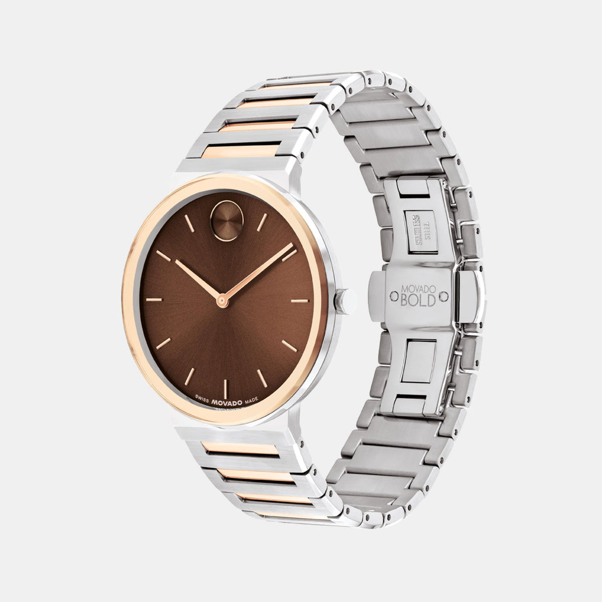 Movado Bold Horizon Men Quartz Brown Dial Analog Stainless Steel Watch 3601267