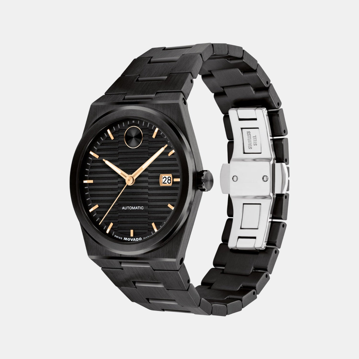 Movado Bold Quest Men Automatic Black Dial Analog Stainless Steel Watch 3601274