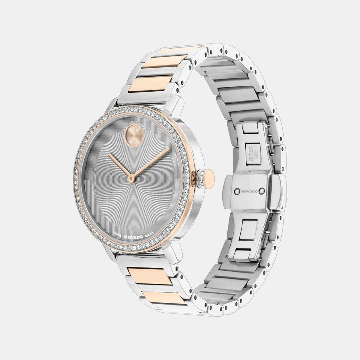 Movado Bold Evolution Women Quartz Grey Dial Analog Stainless Steel Watch 3601283