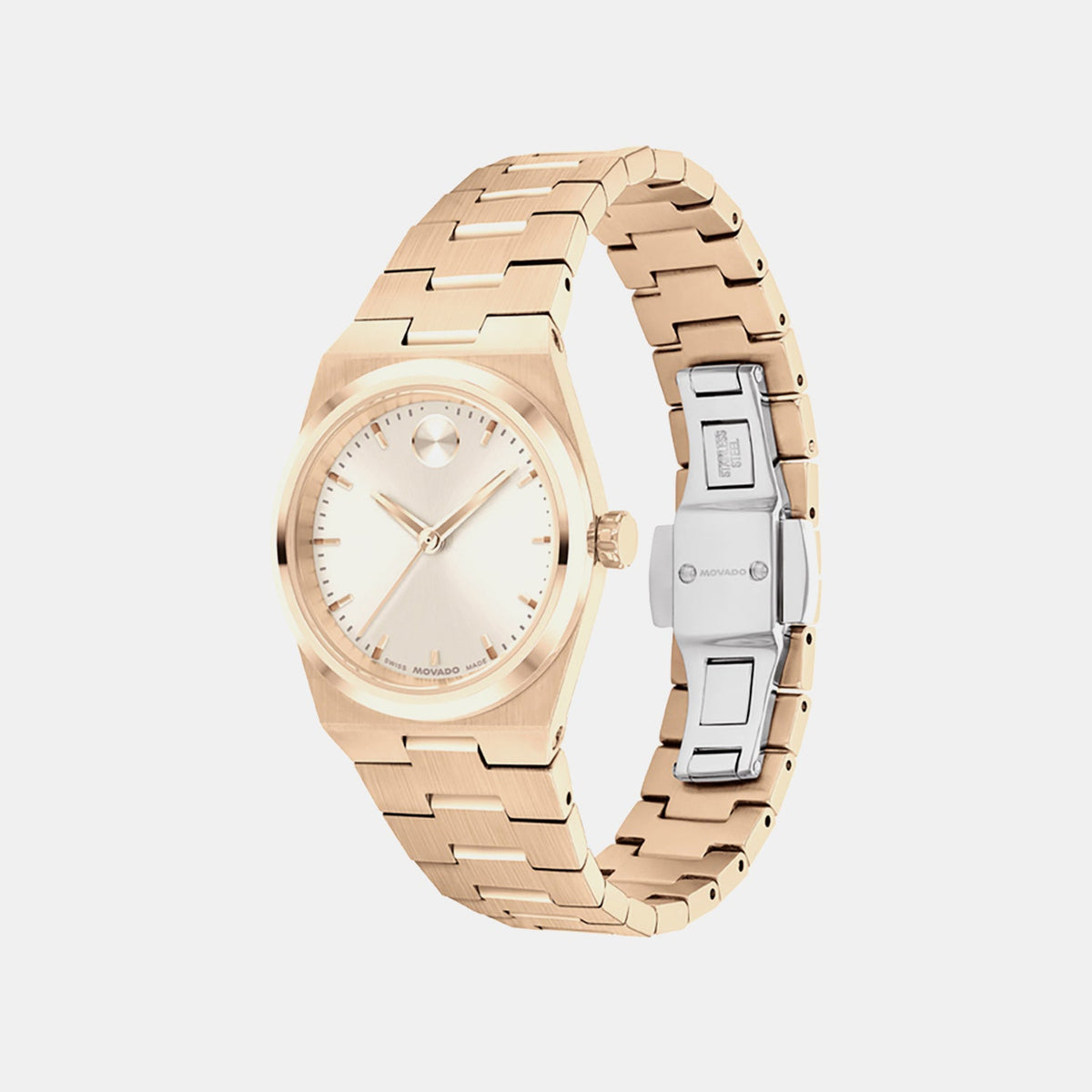 Movado Bold Quest Women Quartz Champagne Dial Analog Stainless Steel Watch 3601293