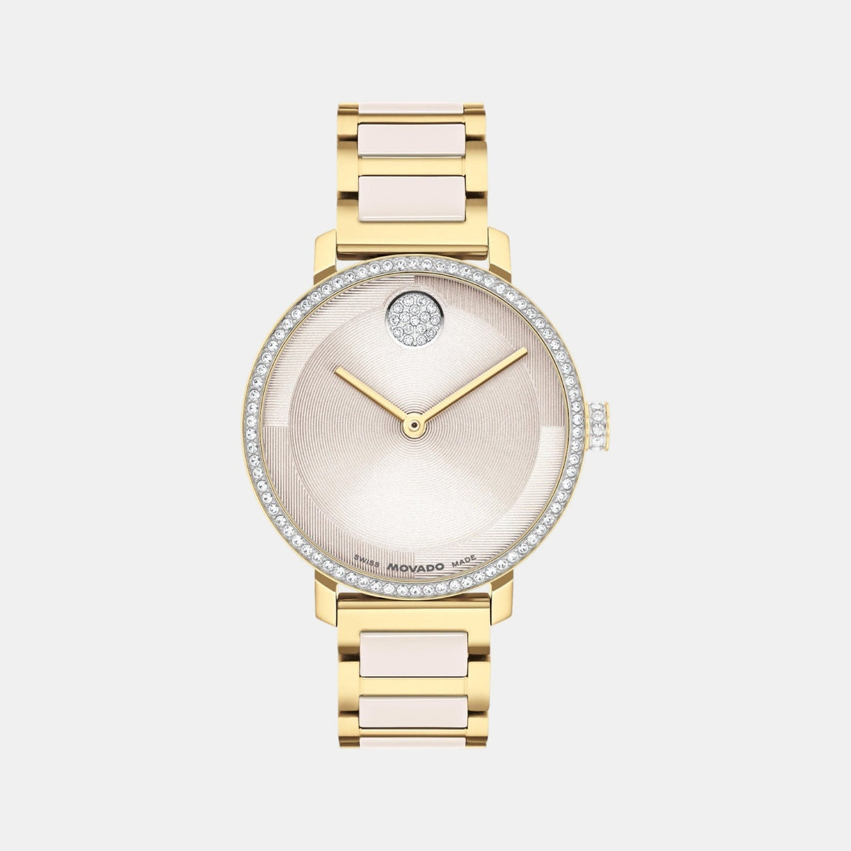 Movado Bold Evolution Women Quartz Taupe Dial Analog Stainless Steel Watch 3601301