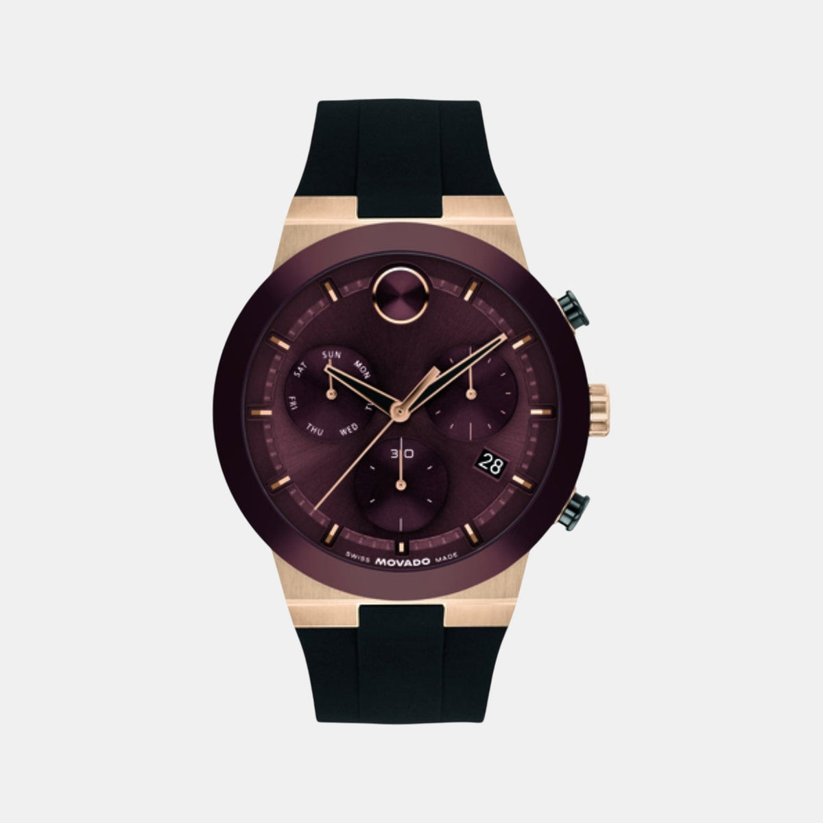 Movado Bold Fusion Men Quartz Burgundy Dial Chronograph Ceramic Watch 3601332