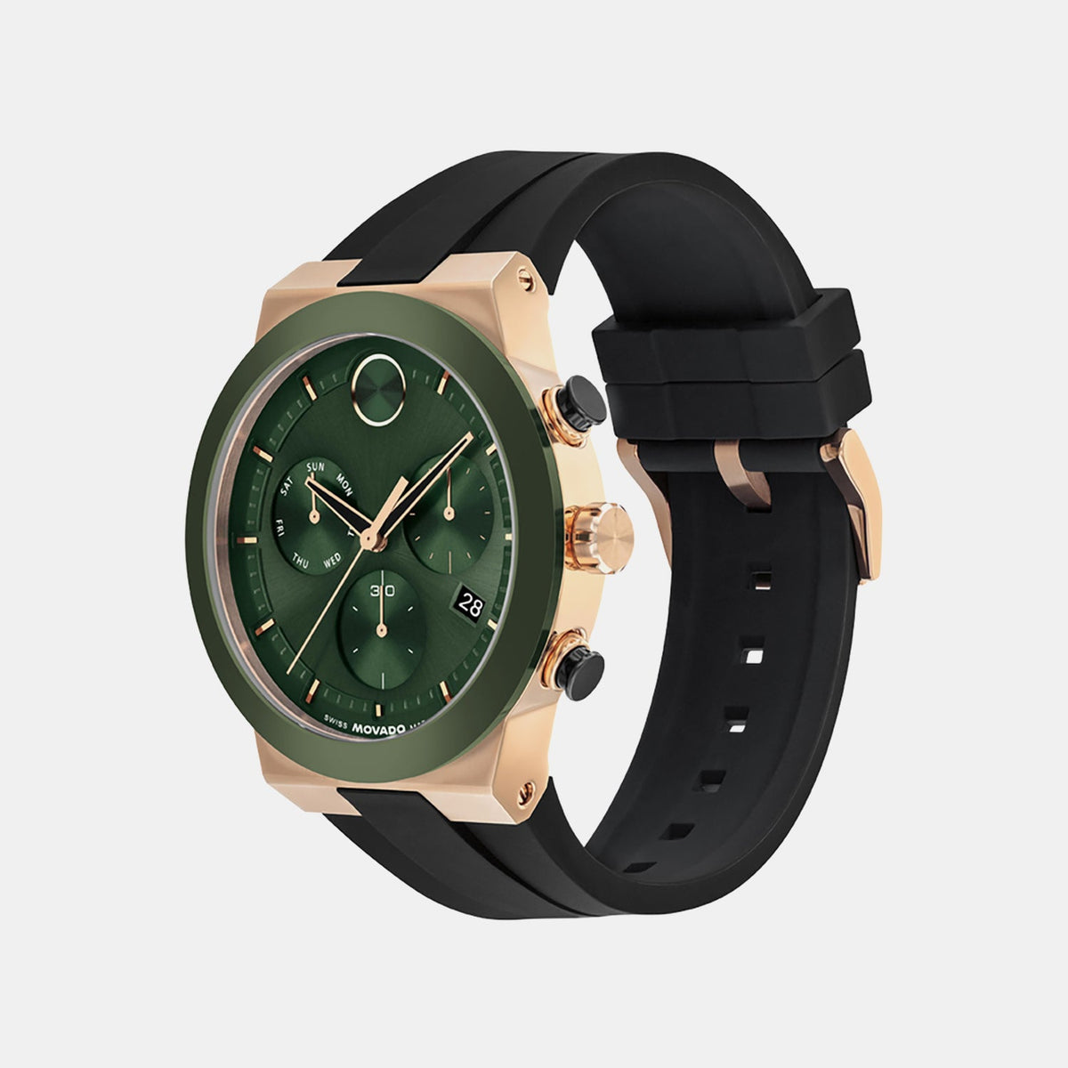 Movado Bold Fusion Men Quartz Green Dial Chronograph Ceramic Watch 3601333