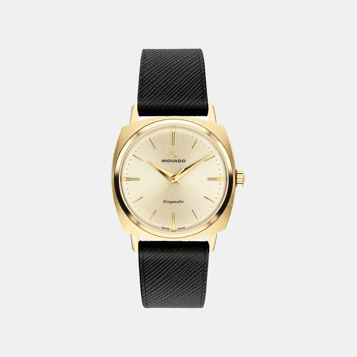 Movado Heritage Kingmatic Unisex Automatic Champagne Dial Analog Stainless Steel Watch 3650173