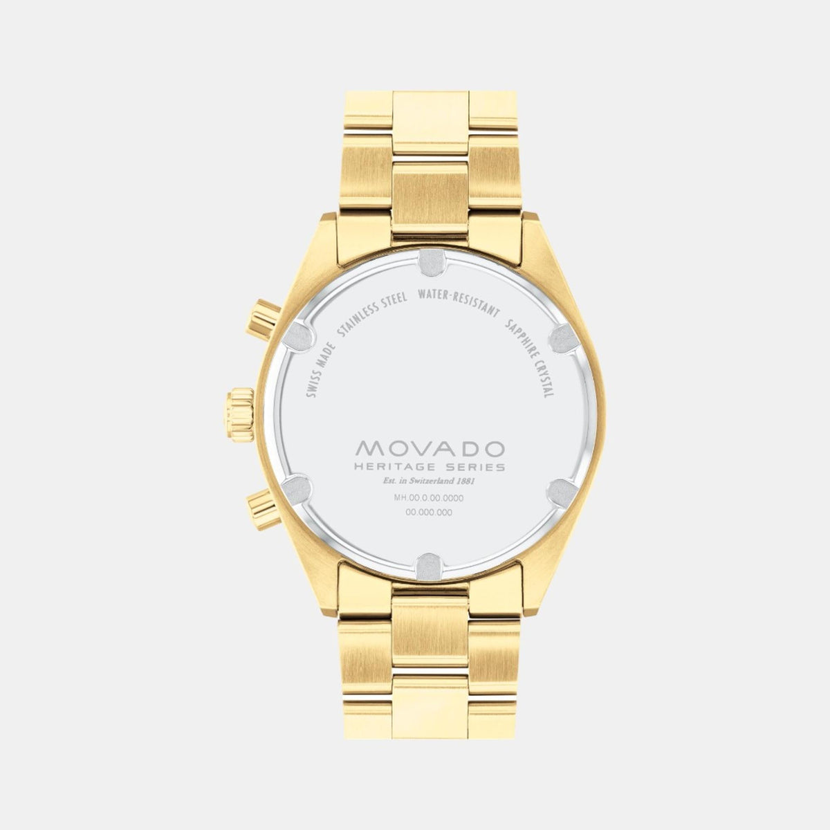Movado Heritage Datron Men Quartz White Dial Chronograph Stainless Steel Watch 3650180
